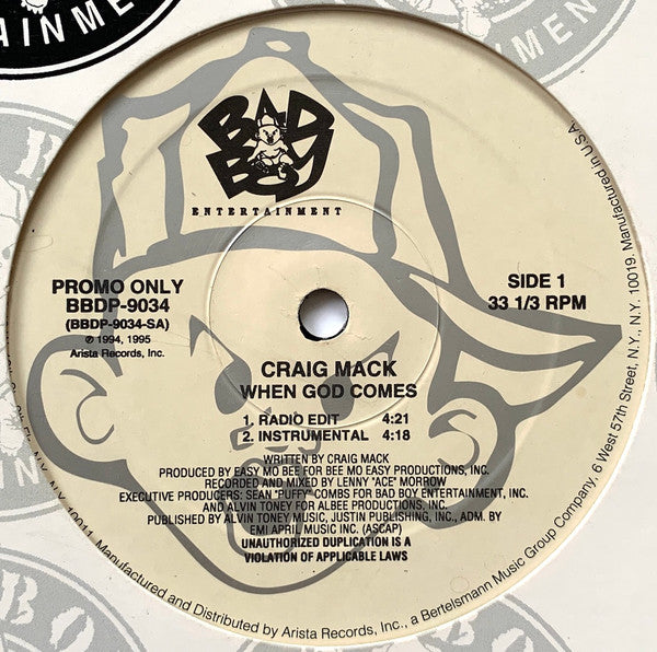 Craig Mack : When God Comes (12", Promo)