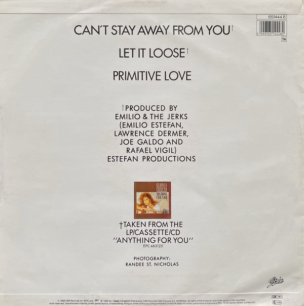 Gloria Estefan And Miami Sound Machine* : Can't Stay Away From You (12", Single, RE)