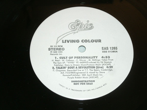 Living Colour : Cult Of Personality (12", Promo, Car)