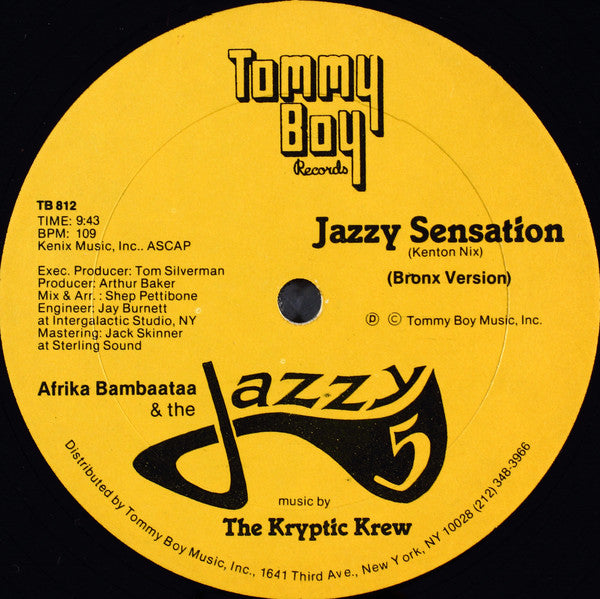 The Kryptic Krew Featuring Tina B, Afrika Bambaataa & The Jazzy 5 : Jazzy Sensation (12")
