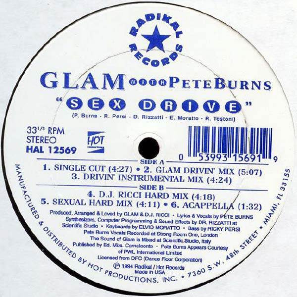 Glam With Pete Burns : Sex Drive (12")