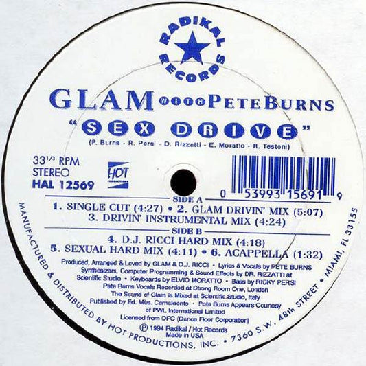 Glam With Pete Burns : Sex Drive (12")