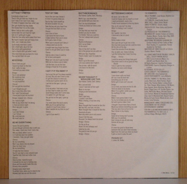 The Romantics : Rhythm Romance (LP, Album)