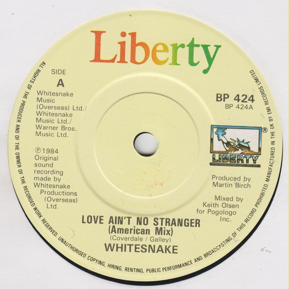 Whitesnake : Love Ain't No Stranger [American Mix] (7", Single)