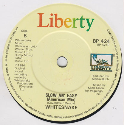 Whitesnake : Love Ain't No Stranger [American Mix] (7", Single)