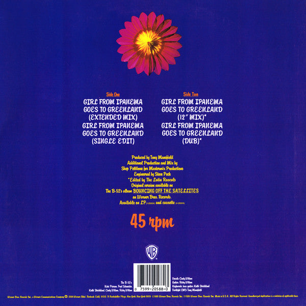 The B-52's : Girl From Ipanema Goes To Greenland (12", Maxi)