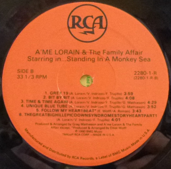 A'me Lorain & The Family Affair (2) : Starring In...Standing In A Monkey Sea (LP, Album)