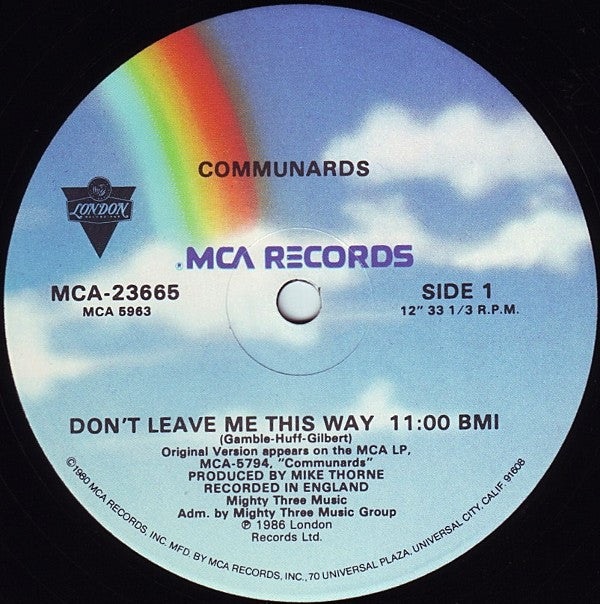 The Communards With Sarah Jane Morris : Don't Leave Me This Way (12")