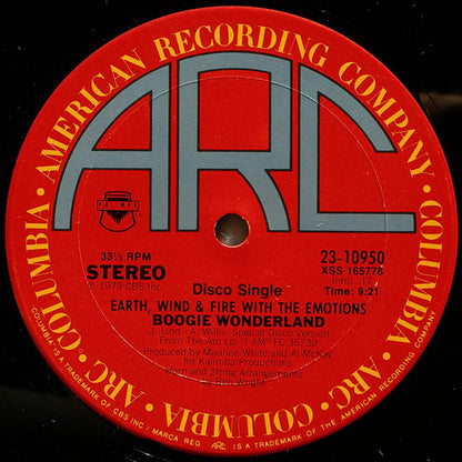 Earth Wind & Fire* With The Emotions : Boogie Wonderland (12", Single, Pit)
