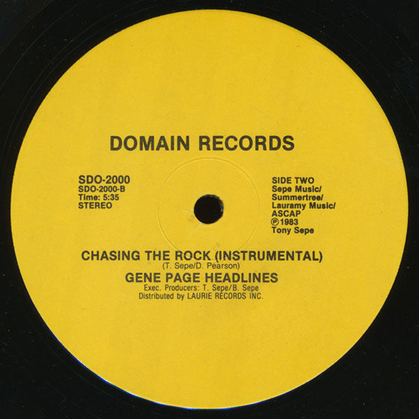 Gene Page Headlines Featuring Danny Pearson : Chasing The Rock (12", Promo)