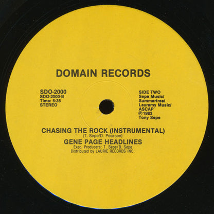 Gene Page Headlines Featuring Danny Pearson : Chasing The Rock (12", Promo)