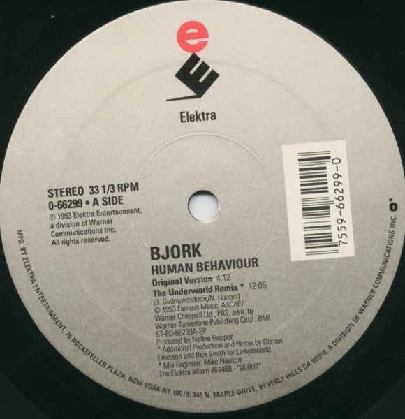 Björk : Human Behaviour (12", Single)