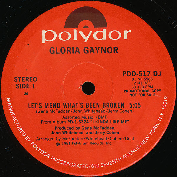 Gloria Gaynor : Let's Mend What's Been Broken (12", Promo)