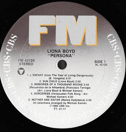 Liona Boyd : Persona (LP, Album, Car)
