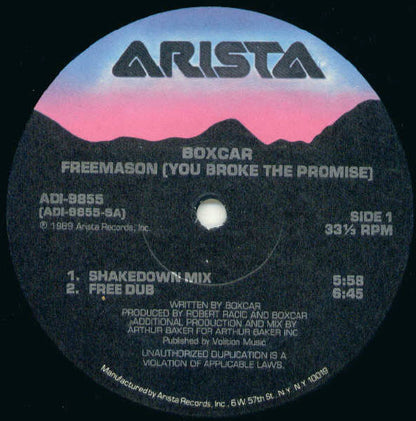 Boxcar : Freemason (You Broke The Promise) (12", Single)