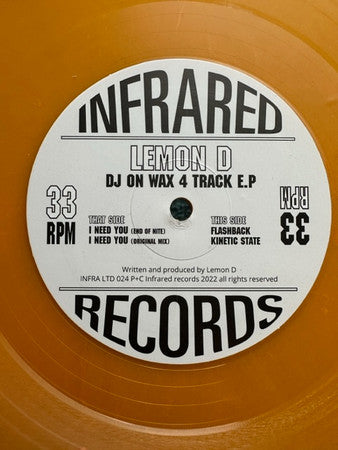 Lemon D : DJ On Wax 4 Track E.P (12", EP, RE, Ora)