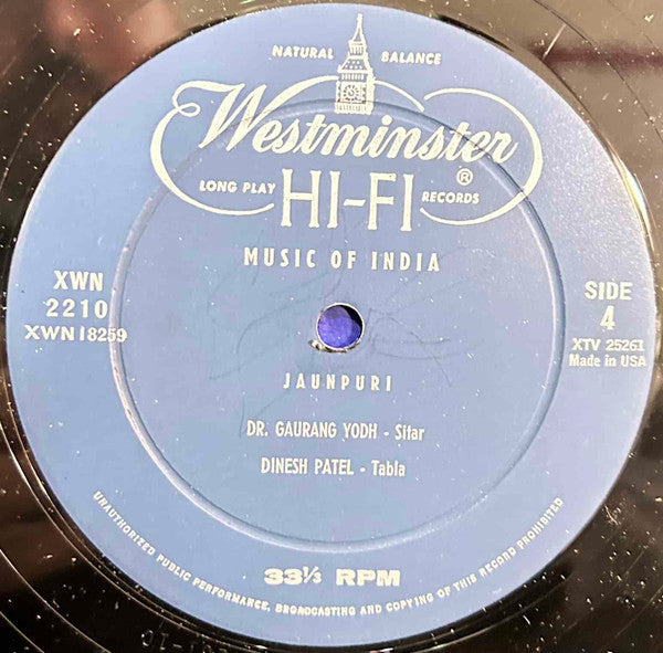 Dr. Gaurang Yodh*, Dinesh Patel : Music Of India, Volume 2 (LP, Mono)
