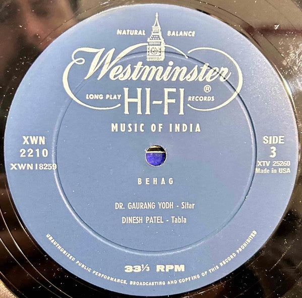 Dr. Gaurang Yodh*, Dinesh Patel : Music Of India, Volume 2 (LP, Mono)