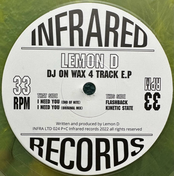 Lemon D : DJ On Wax 4 Track E.P (12", EP, RE, Yel)
