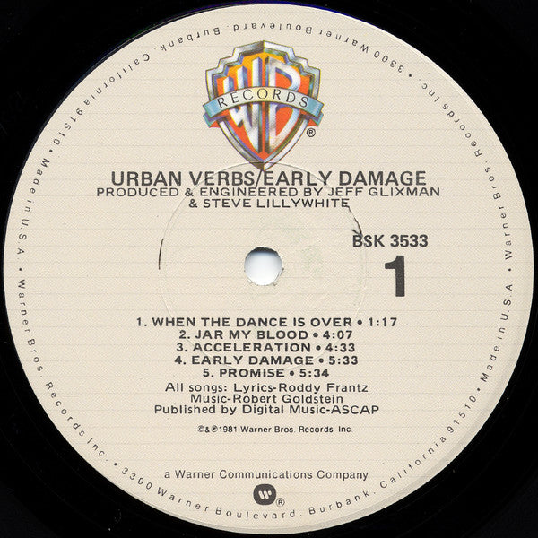 Urban Verbs : Early Damage (LP, Album, Los)