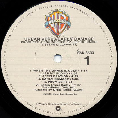 Urban Verbs : Early Damage (LP, Album, Los)