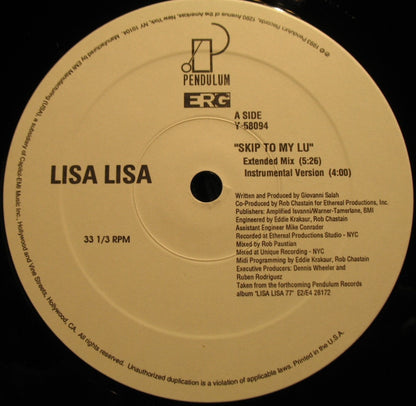 Lisa Lisa : Skip To My Lu (12")