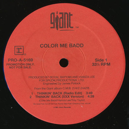 Color Me Badd : Thinkin' Back (12", Promo)
