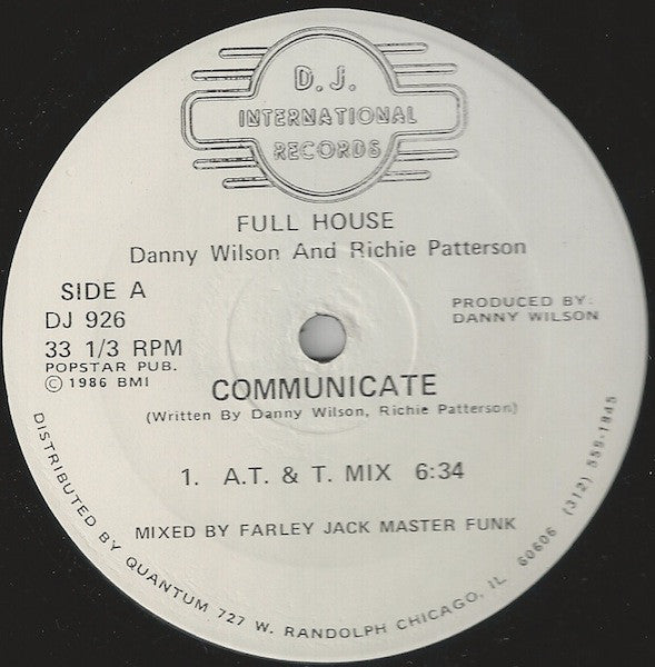 Full House : Communicate (12")