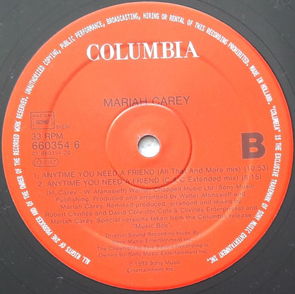 Mariah Carey : Anytime You Need A Friend (12")