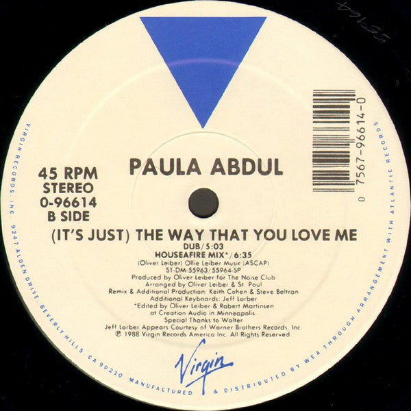 Paula Abdul : (It's Just) The Way That You Love Me (12", Single, Whi)