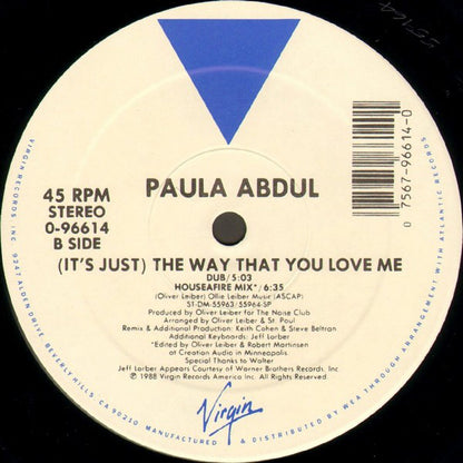 Paula Abdul : (It's Just) The Way That You Love Me (12", Single, Whi)