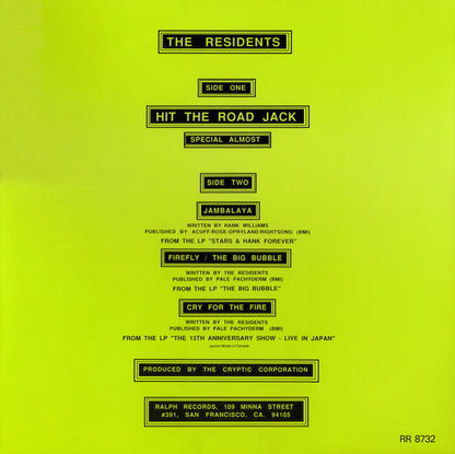 The Residents : Hit The Road Jack (Special Almost Dance Mix) (12")