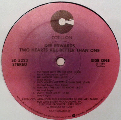 Dee Edwards : Two Hearts Are Better Than One (LP, Album, SP )