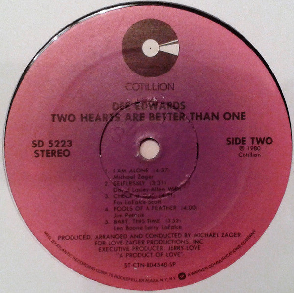 Dee Edwards : Two Hearts Are Better Than One (LP, Album, SP )