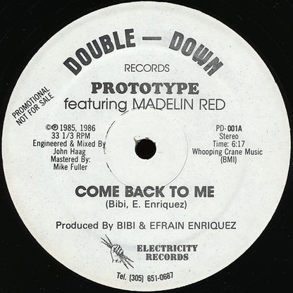 Prototype (5) featuring Madelin Red : Come Back To Me (12", Promo)