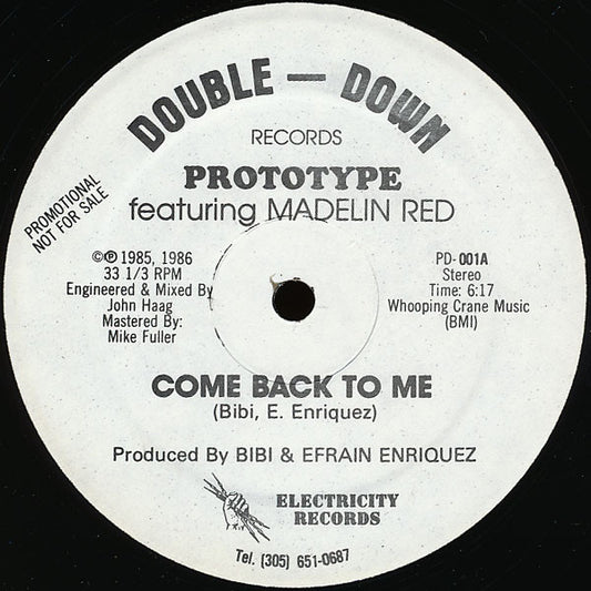Prototype (5) featuring Madelin Red : Come Back To Me (12", Promo)