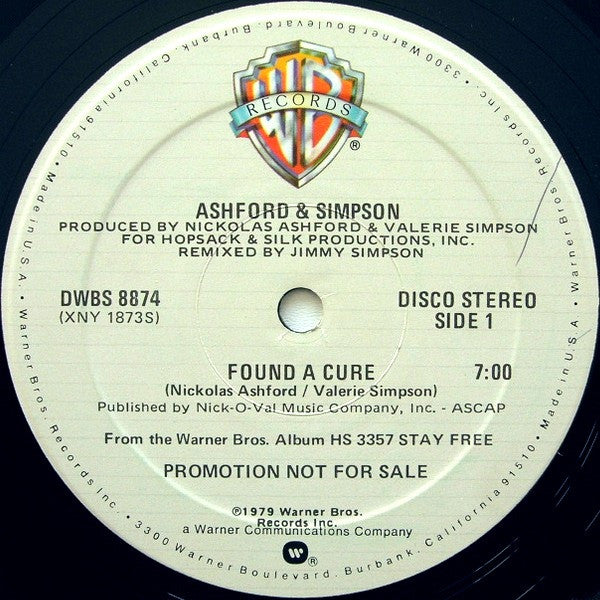 Ashford & Simpson : Found A Cure / You Always Could (12", Promo)
