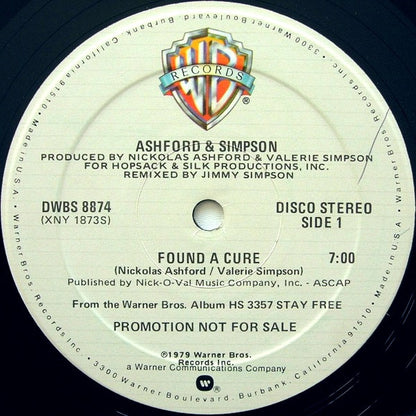 Ashford & Simpson : Found A Cure / You Always Could (12", Promo)