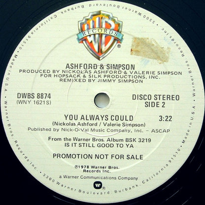 Ashford & Simpson : Found A Cure / You Always Could (12", Promo)