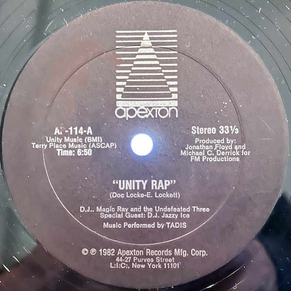 D.J. Magic Ray And The Undefeated Three : Unity Rap (12")