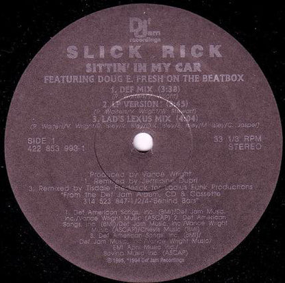 Slick Rick : Sittin' In My Car (12")