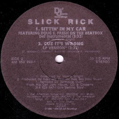 Slick Rick : Sittin' In My Car (12")