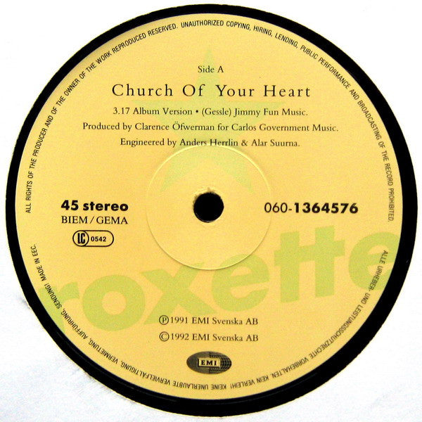 Roxette : Church Of Your Heart (12")