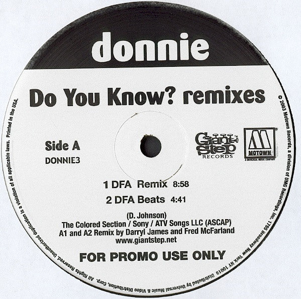 Donnie : Do You Know? (Remixes) (12", Promo)