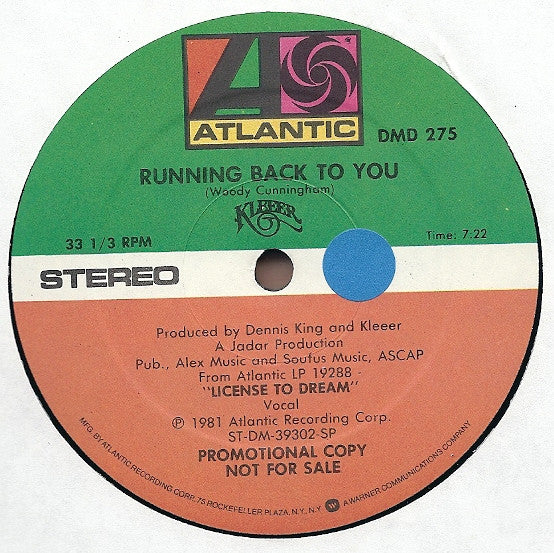 Kleeer : Running Back To You (12", Promo)