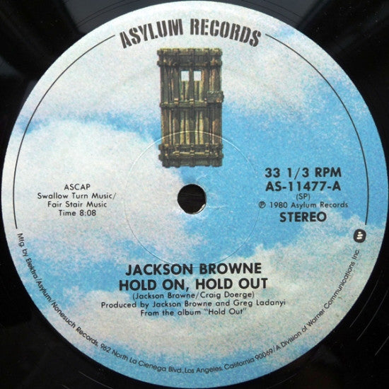 Jackson Browne : Hold On Hold Out (12", Single, SP )