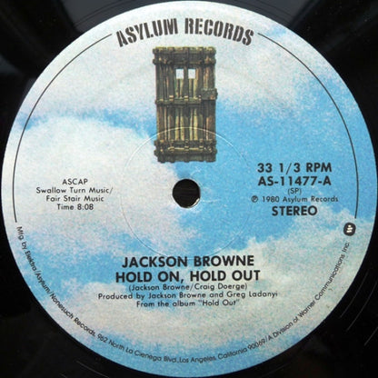 Jackson Browne : Hold On Hold Out (12", Single, SP )