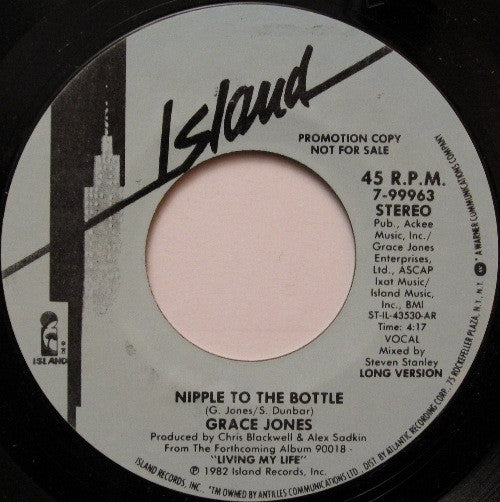 Grace Jones : Nipple To The Bottle (7", Promo)