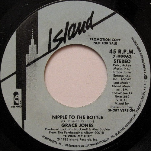 Grace Jones : Nipple To The Bottle (7", Promo)