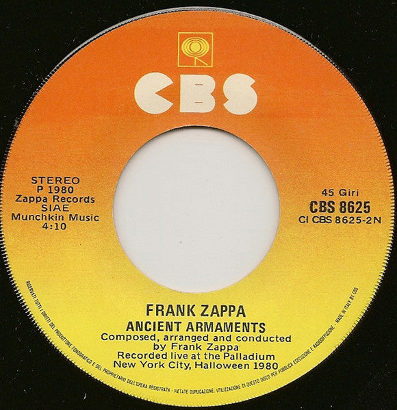 Frank Zappa : I Don't Wanna Get Drafted! (7", Single)